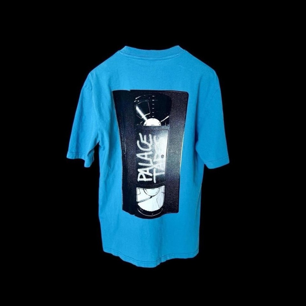 Palace Skate VHS Tape T Shirt Men's‎ Sz Medium Teal Blue Short Sleeve